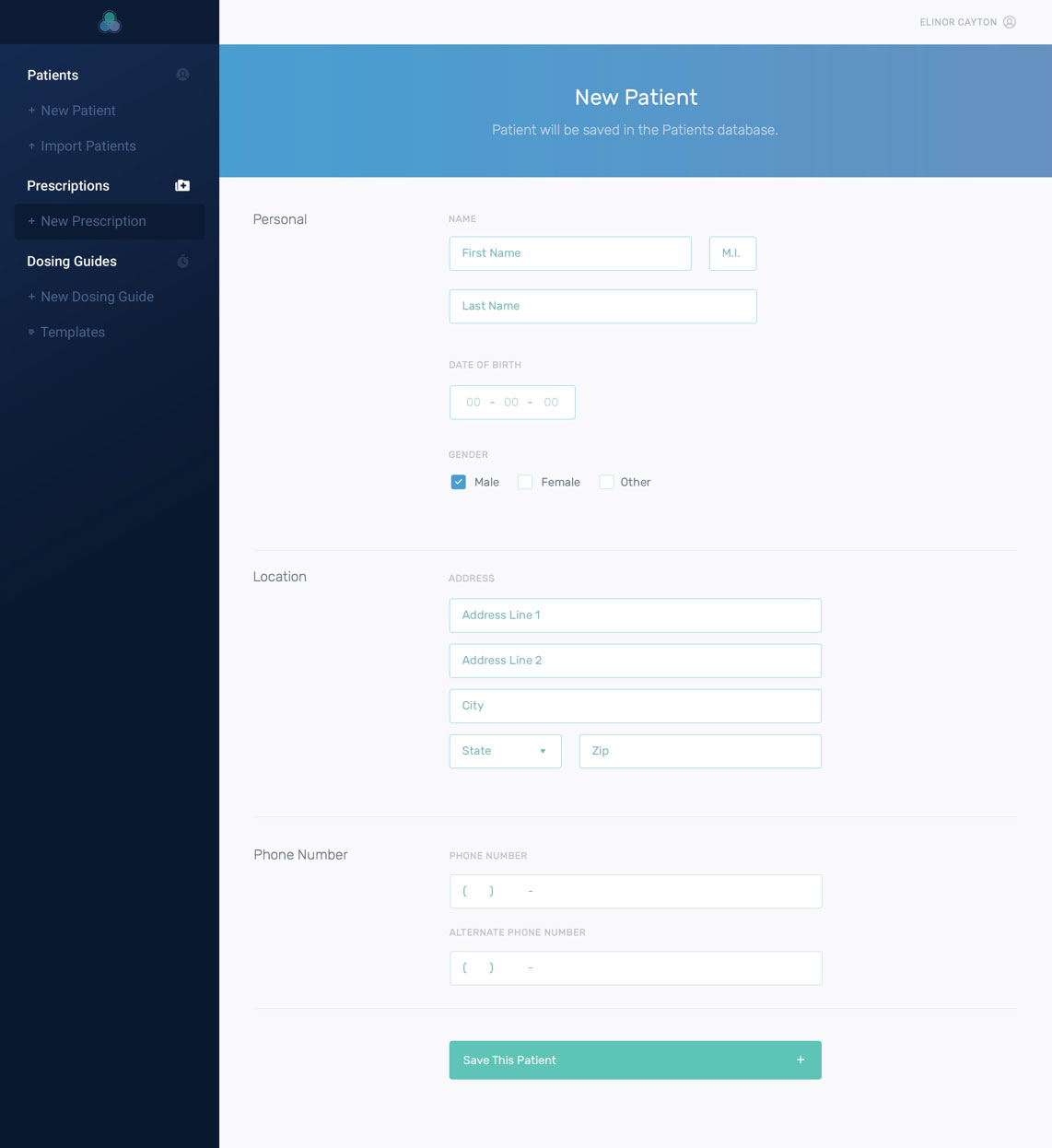 Design of the new patient form in the Daavlin app
